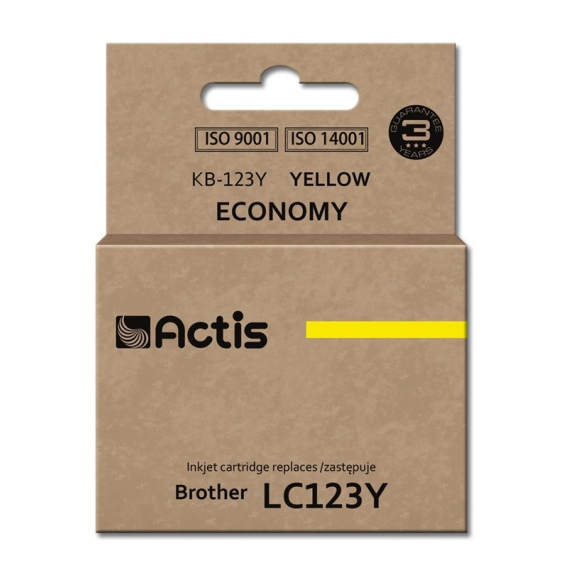 Obrázok pre Actis KB-123Y inkoust (náhradní inkoust Brother LC123Y/LC121Y; standardní; 10 ml; žlutý)