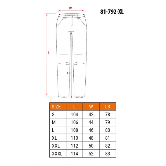 Obrázok pre NEO tools 81-792-XL ochranné kalhoty Žlutá