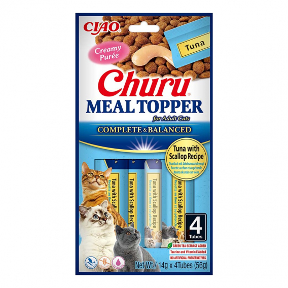 Obrázok pre INABA Churu Meal Topper Tuna with scallop - pamlsek pro kočky - 4 x 14g