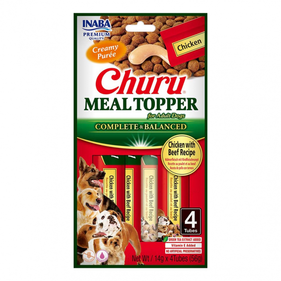 Obrázok pre INABA Churu Meal Topper Chicken with beef - pamlsek pro psa - 4 x 14g