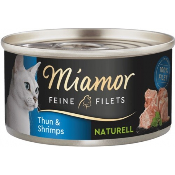 Obrázok pre MIAMOR Feine Filets Naturell Tuna with shrimps - mokré krmivo pro kočky - 80g