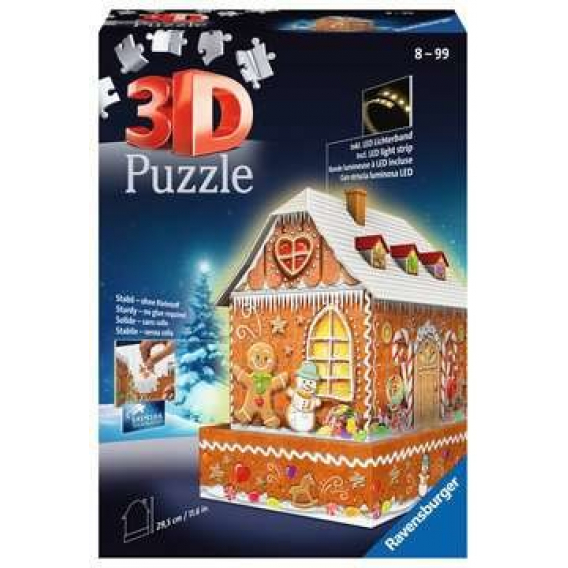 Obrázok pre Ravensburger Christmas Gingerbread House Night Edition 3D puzzle 216 kusů Budovy