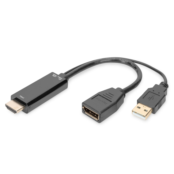 Obrázok pre Digitus AK-330101-002-S adaptér k video kabelům 0,2 m HDMI Typ A (standardní) HDMI + USB Černá