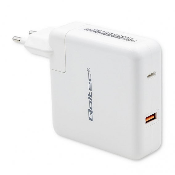 Obrázok pre Qoltec 51710 Nabíječka GaN FAST 108W| 5-20V | 3-4,7A | USB C | Bílý