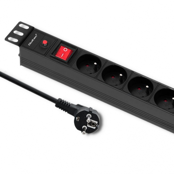 Obrázok pre Qoltec Aluminum PDU for RACK | 16A |  16 x FRENCH | Vertical | 1.8m