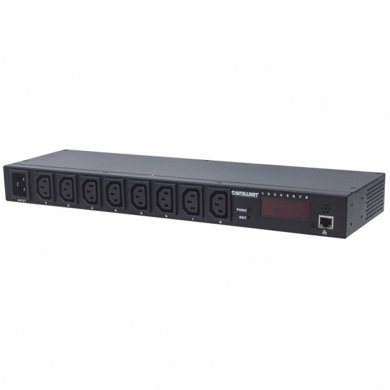 Obrázok pre Qoltec Aluminum PDU for 19'' RACK | 1U | 16A |  6xSCHUKO | 1.8m