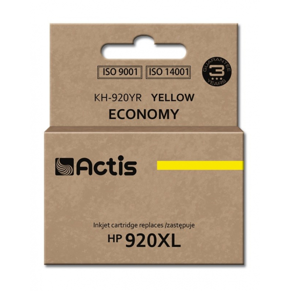 Obrázok pre Actis KH-920YR Inkoust (náhrada za HP 920XL CD974AE; standardní; 12 ml; žlutý)
