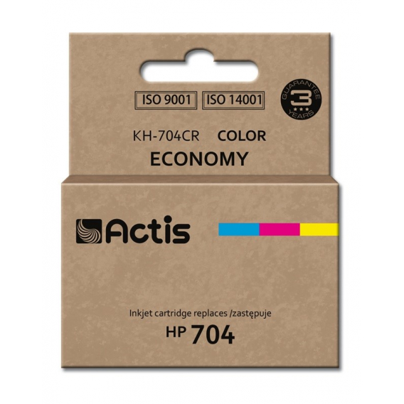 Obrázok pre Actis KH-704CR inkoust (náhrada za HP 704 CN693AE; standardní; 9 ml; barevný)