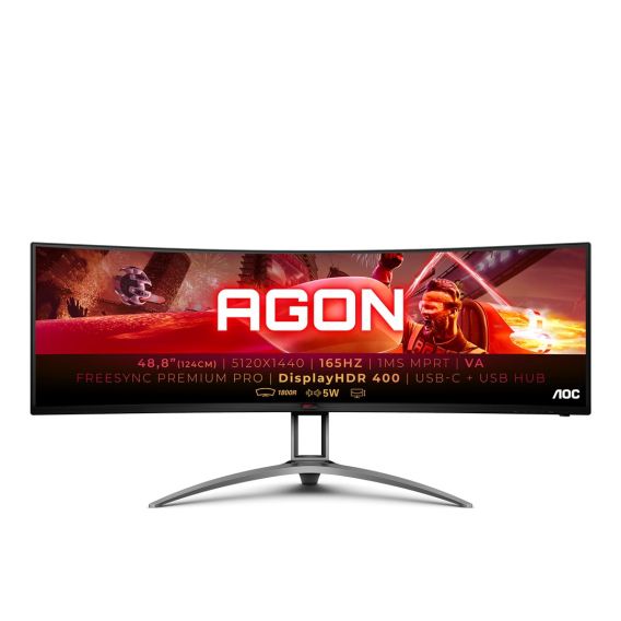 Obrázok pre AOC B2 AG493UCX2 počítačový monitor 124 cm (48.8") 5120 x 1440 px Quad HD LED Černá