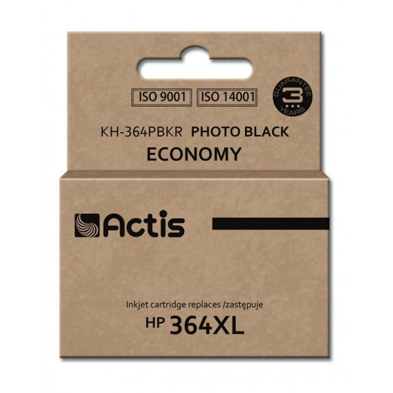 Obrázok pre Actis KH-364PBKR Inkoust (náhradní inkoust HP 364XL CB322EE; standardní; 12 ml; černý, fotografický)