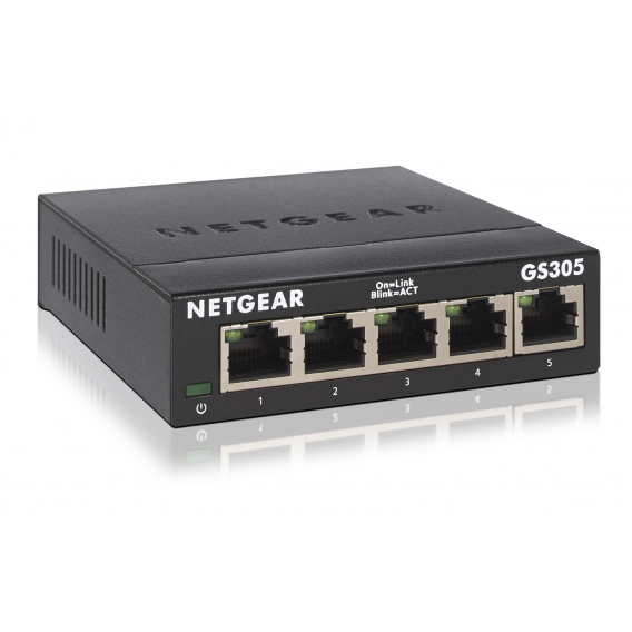 Obrázok pre NETGEAR GS305 Nespravované L2 Gigabit Ethernet (10/100/1000) Černá