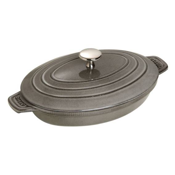 Obrázok pre Oval baking dish with lid Staub - Graphite