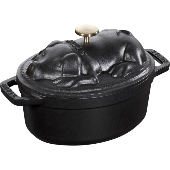 Obrázok pre STAUB SPECIAL COCOTTE Garnek żeliwny owalny świnia 1 ltr, czarny