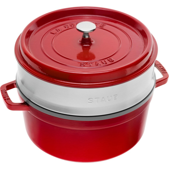 Obrázok pre STAUB LA COCOTTE Garnek żeliwny okrągły z wkładem 3.8 ltr czerwony