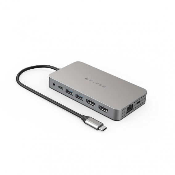 Obrázok pre HYPER Dual 4K HDMI 10-in-1 USB-C Hub For M1/M2 MacBooks USB typu C 104 Mbit/s Stříbrná