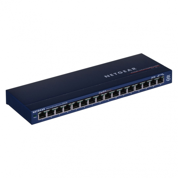 Obrázok pre NETGEAR GS116 Nespravované Gigabit Ethernet (10/100/1000) Šedá