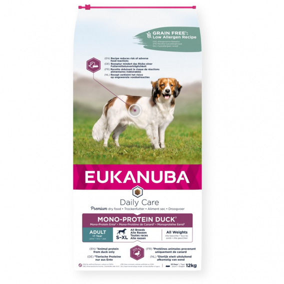 Obrázok pre EUKANUBA Daily Care Mono-Protein Adult All Breed Duck - suché krmivo pro psy - 12kg