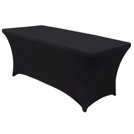 Obrázok pre Tablecloth elastic catering table cover black GreenBlue, 180x75x74cm, Spandex, GB372