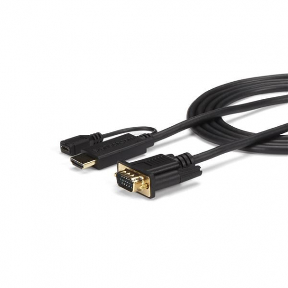 Obrázok pre StarTech.com HD2VGAMM10 adaptér k video kabelům 3 m VGA (D-Sub) HDMI + Micro USB Černá