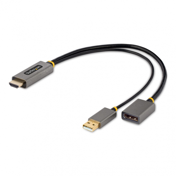 Obrázok pre StarTech.com 128-HDMI-DISPLAYPORT adaptér k video kabelům 0,3 m HDMI Typ A (standardní) Černá, Šedá