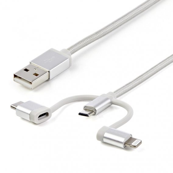 Obrázok pre StarTech.com LTCUB1MGR USB kabel USB 2.0 1 m USB A Micro-USB B Stříbrná