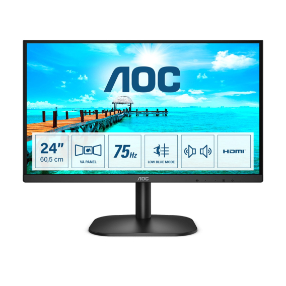 Obrázok pre AOC B2 24B2XDAM LED display 60.5 cm (23.8") 1920 x 1080 pixels Full HD Black