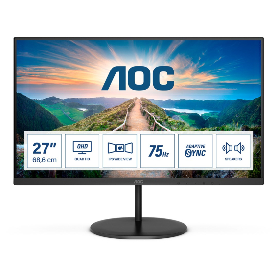 Obrázok pre AOC V4 Q27V4EA LED display 68,6 cm (27") 2560 x 1440 px 2K Ultra HD Černá