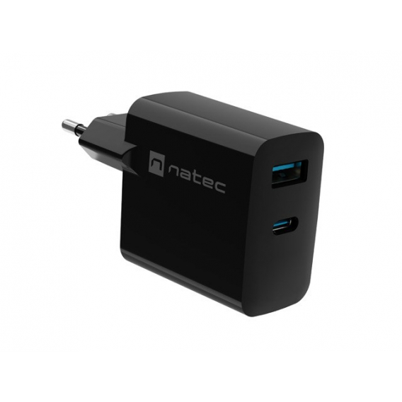 Obrázok pre NATEC RIBERA GAN CHARGER 1x USB-A + 1x USB-C 65W ČERNÁ