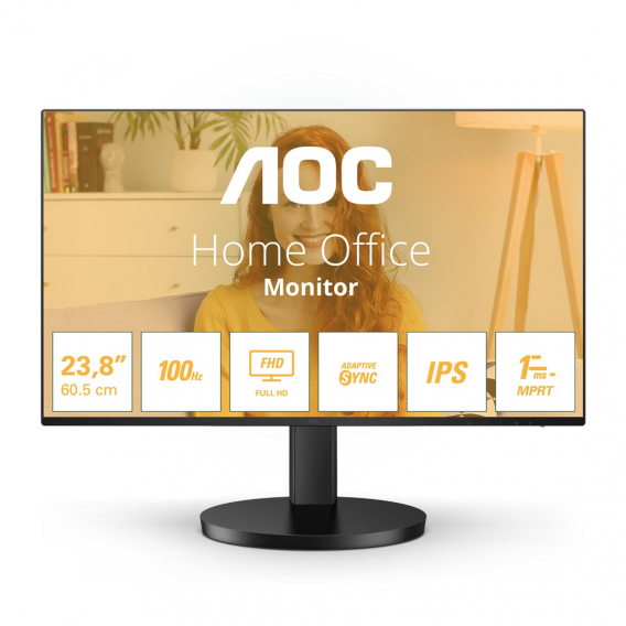 Obrázok pre AOC 24B3HA2 počítačový monitor 60,5 cm (23.8") 1920 x 1080 px Full HD LED Černá