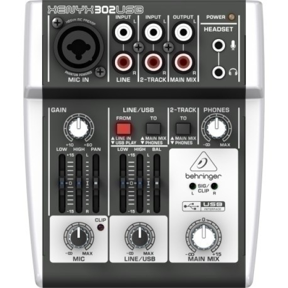Obrázok pre Behringer X302USB audio mixér 5 kanály/kanálů