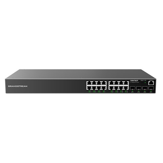 Obrázok pre Grandstream Networks GWN7802P síťový přepínač Řízený L2+ Gigabit Ethernet (10/100/1000) Podpora napájení po Ethernetu (PoE) 2U Černá