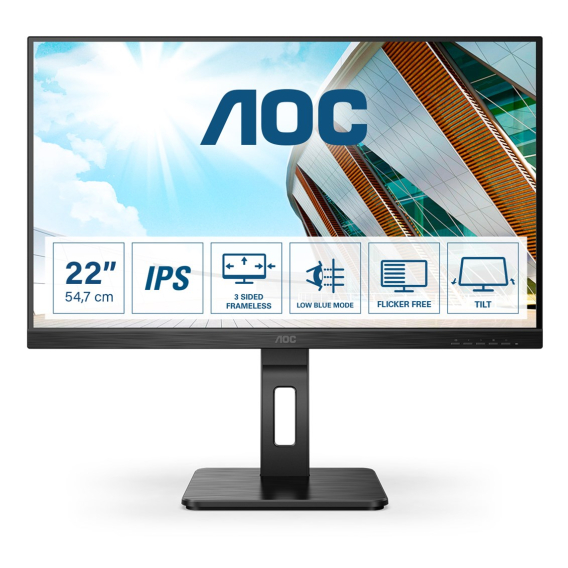 Obrázok pre AOC P2 22P2Q LED display 54,6 cm (21.5") 1920 x 1080 px Full HD Černá