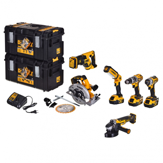 Obrázok pre SADA NÁŘADÍ POWER TOOL COMBO DEWALT DCK623P3-QW (DCF887+DCS367+DCG405+DCS570+DCD796+DCL050)