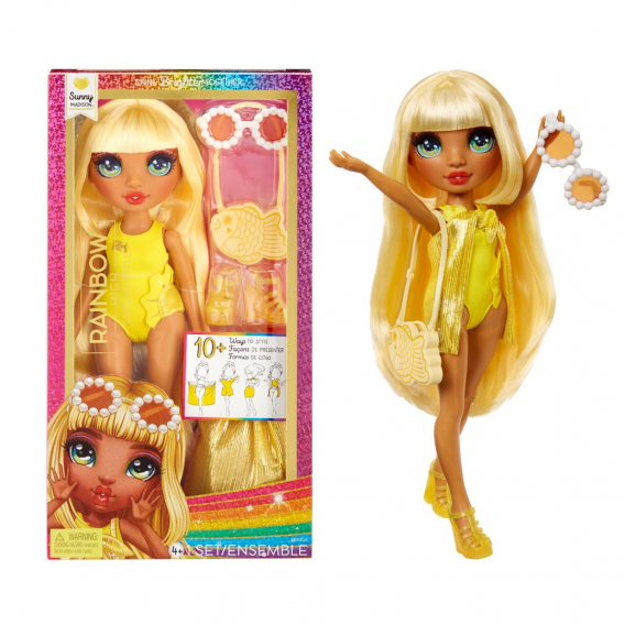 Obrázok pre Rainbow High Swim & Style Fashion Doll- Sunny (Yellow)