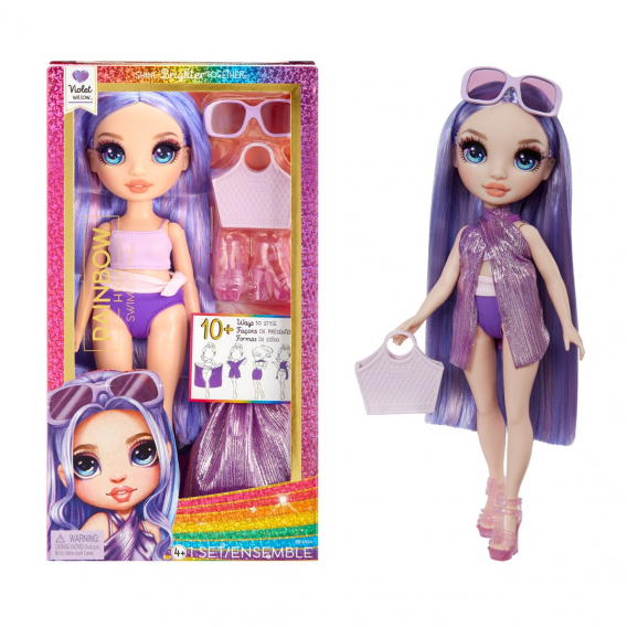 Obrázok pre Rainbow High Swim & Style Fashion Doll- Violet (Purple)