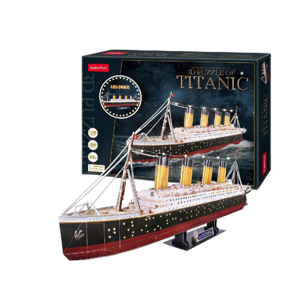 Obrázok pre CubicFun Titanic LED 3D puzzle 266 kusů Lodě