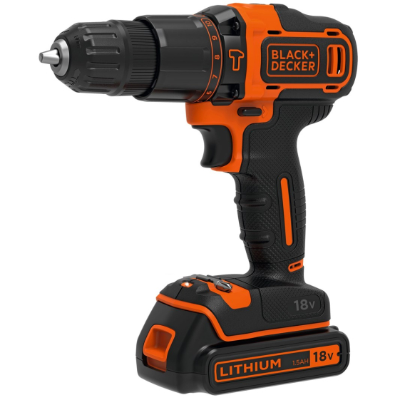 Obrázok pre Black & Decker BDCHD18KB-QW vrtačka Rychloupínací Černá, Oranžová