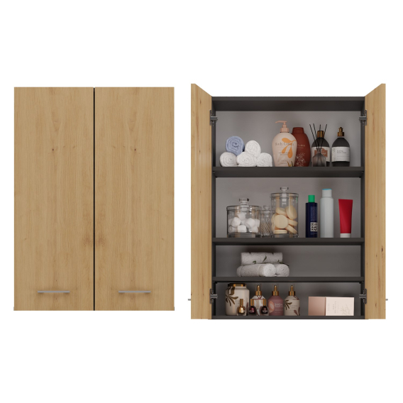 Obrázok pre Topeshop POLA MINI DD ANT/ART koupelnový doplněk Grafit, Dub