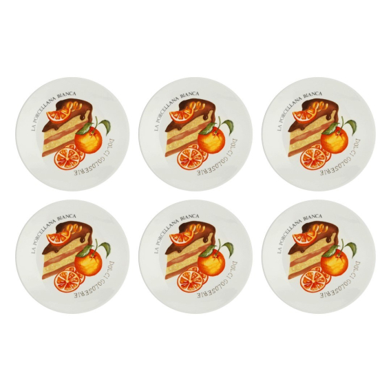 Obrázok pre LA PORCELLANA BIANCA GOLOSERIE Set of 6 cake plates 17.5 cm