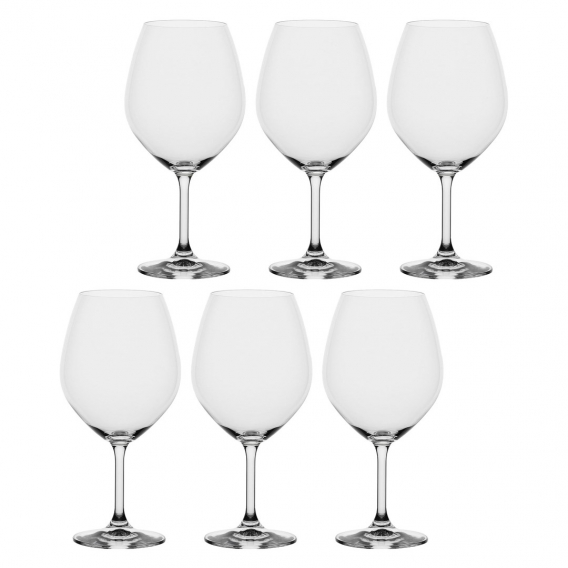 Obrázok pre Set of 6 Novello Burgundy Wine Glasses - Transparent, 710 ml