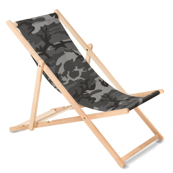 Obrázok pre Classic beech lounger GreenBlue GB183 camo grey