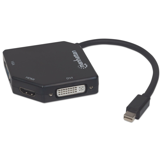 Obrázok pre Manhattan 207720 adaptér k video kabelům 0,25 m Mini DisplayPort DVI-I + VGA (D-Sub) + HDMI Černá