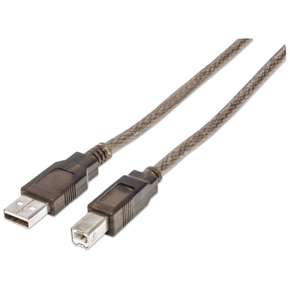 Obrázok pre Manhattan 510424 USB kabel USB 2.0 11 m USB A USB B Stříbrná