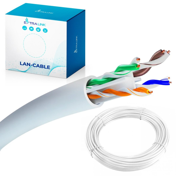 Obrázok pre Extralink CAT6 UTP (U/UTP) Indoor | Twisted-pair network cable | 50M