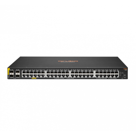 Obrázok pre HPE Aruba Networking Aruba 6000 48G Class4 PoE 4SFP 370W Řízený L3 Gigabit Ethernet (10/100/1000) Podpora napájení po Ethernetu (PoE) 1U