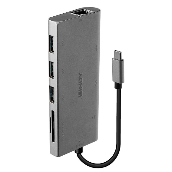 Obrázok pre Lindy 43278 dokovací stanice/replikátor portů USB 3.2 Gen 1 (3.1 Gen 1) Type-C Šedá