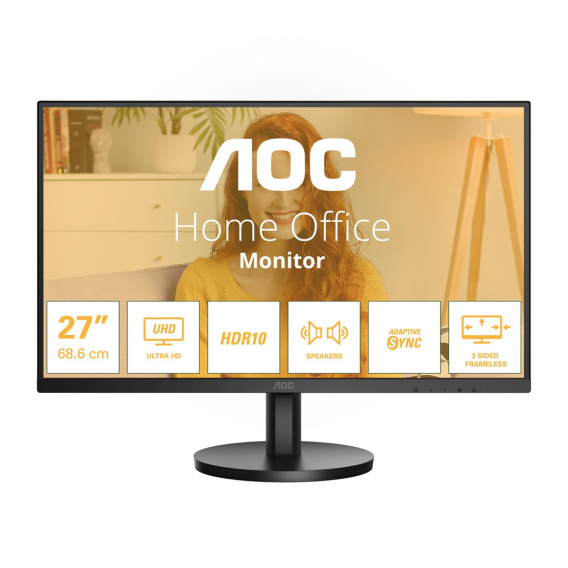 Obrázok pre AOC B3 U27B3A počítačový monitor 68,6 cm (27") 3840 x 2160 px 4K Ultra HD LCD Černá