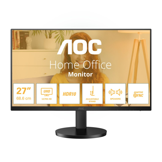 Obrázok pre AOC U27B3AF počítačový monitor 68,6 cm (27") 3840 x 2160 px 4K Ultra HD LED Černá