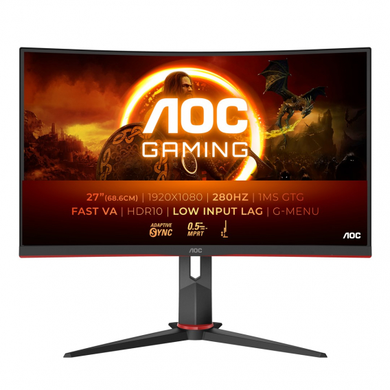 Obrázok pre AOC G2 C27G2Z3/BK počítačový monitor 68,6 cm (27") 1920 x 1080 px Full HD LED Černá, Červená