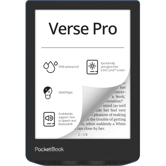 Obrázok pre PocketBook Verse Pro čtečka elektronických knih Dotyková obrazovka 16 GB Wi-Fi Černá, Modrá